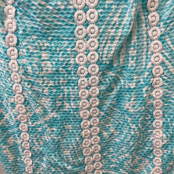 Lilly Pulitzer Macfarlane Shift Dress "Sea Cups" print in Teal - Picture 5 of 9